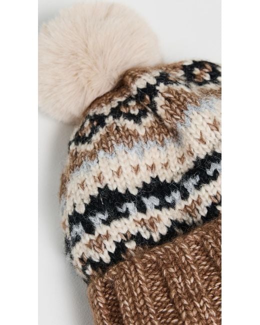 Hat Attack Black Fair Isle Pom Beanie