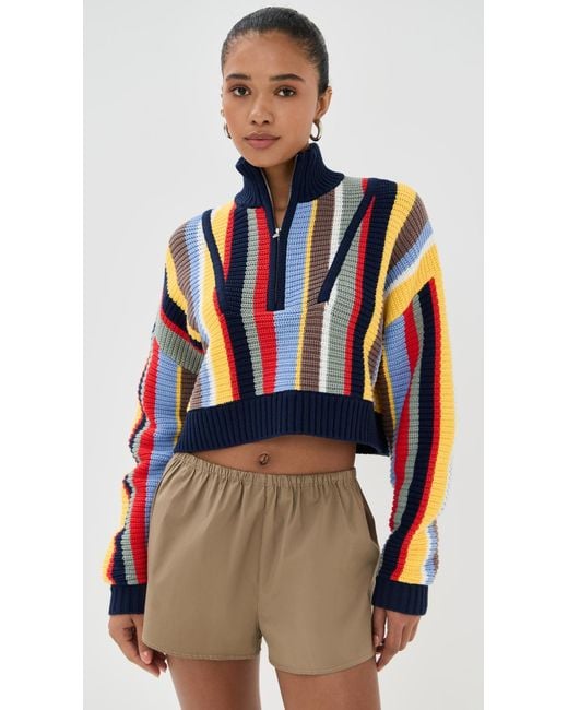 Staud Orange Cropped Hampton Sweater