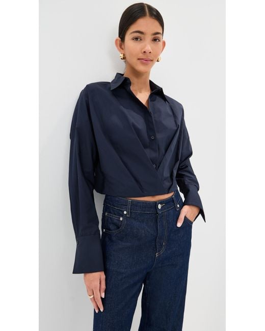 Twp Blue Taken Button Down Top