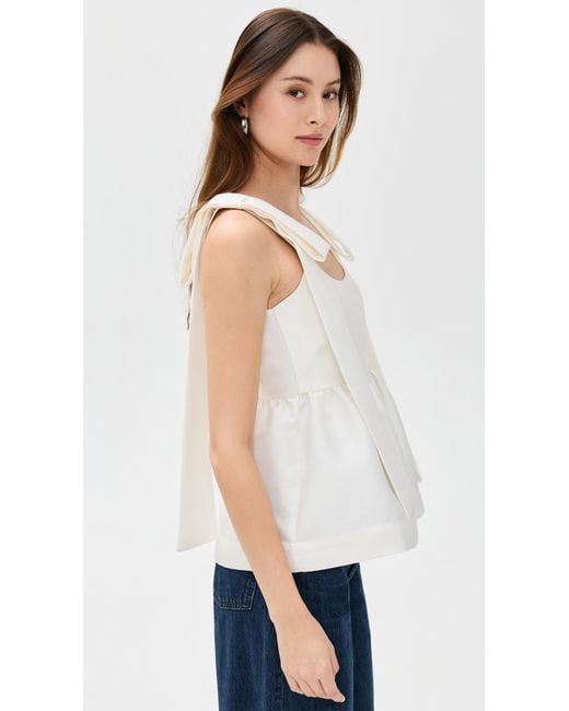 ALIGNE White Alina Bow Tie Top