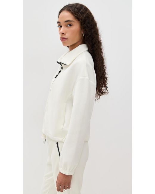 James Perse White Matte Scuba Full Zip Jacket