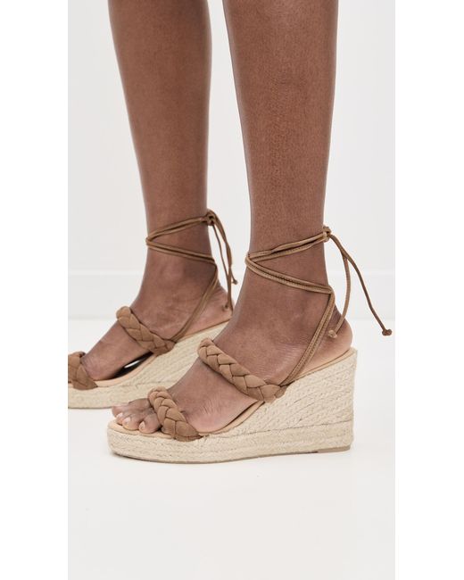 Manebí White Braided Wedge Espadrilles