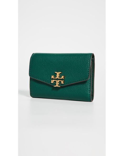 新品未使用♡TORYBURCH KIRA MIXED-MATERIALS　財布 Tory Burch Kira Mixed-materials Medium Flap Wallet in Green | Lyst