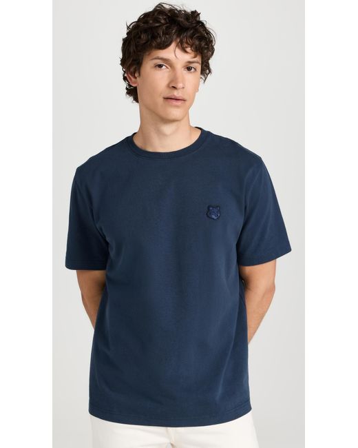 Maison Kitsuné Blue Bod Fox Head Patch Comfort T-shirt Ink Bue for men