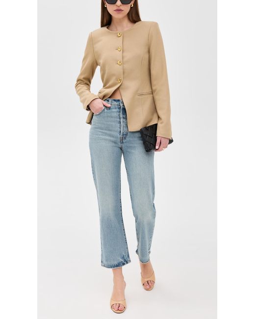 Levi's Blue Ribcage Straight Ankle Jeans Let's Share