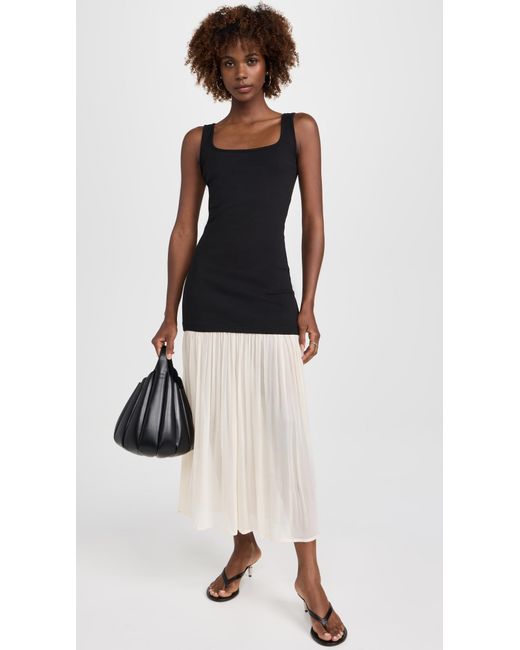 Pixie Market Black Gia Chiffon Hem Tank Dress