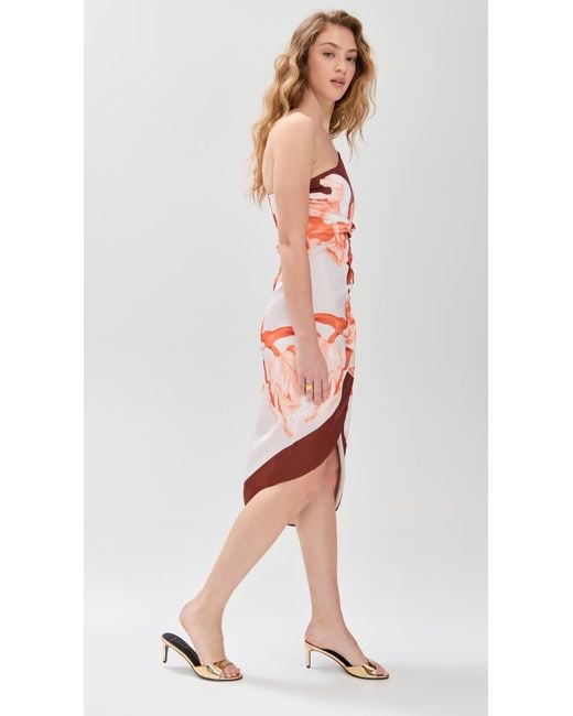 Rococo Sand Red Printed Midi Dress