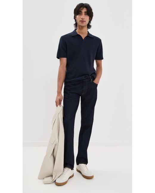 Taylor Stitch Blue Valencia Knit Polo for men