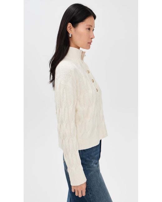 Splendid White X Cella Jane Half Placket Sweater