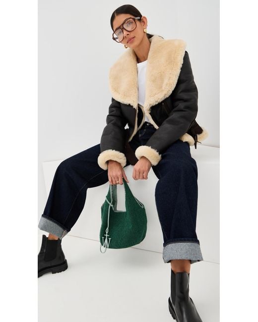 J.W. Anderson Green Mini Beaded Shopper Bag