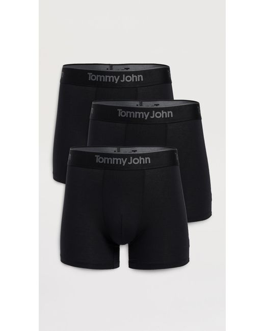Tommy John Black Second Skin 4 Trunks 3 Pack for men
