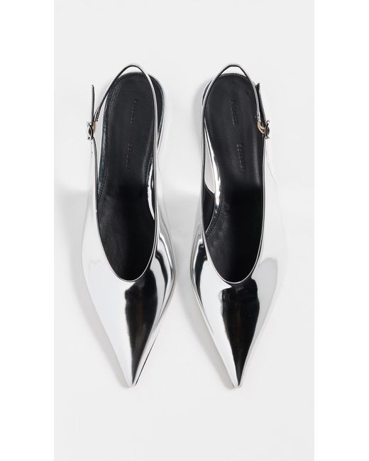 Proenza Schouler Black Slash Flat Slingbacks