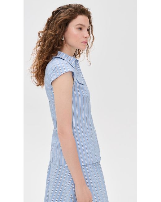 ALIGNE Blue Leyton Stripe Top