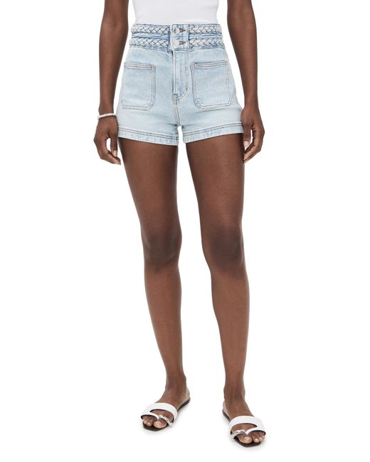 Veronica Beard White Elijah Patch Pocket Shorts With Braids