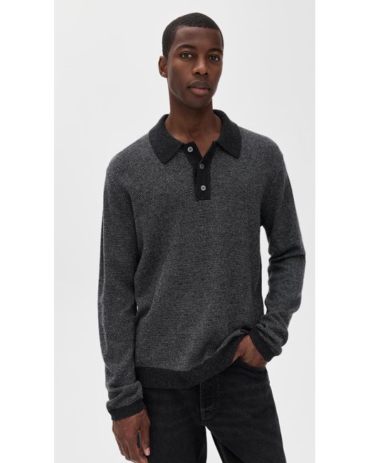 Rails Black Anders Polo Sweater for men