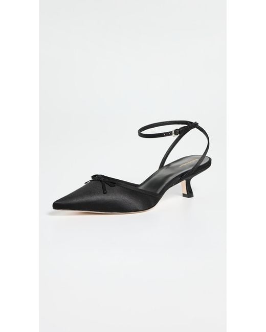 Reformation Black Wade Kitten Heels With Bow