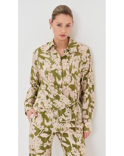Victoria Beckham Brown Tie-Detail Blouse