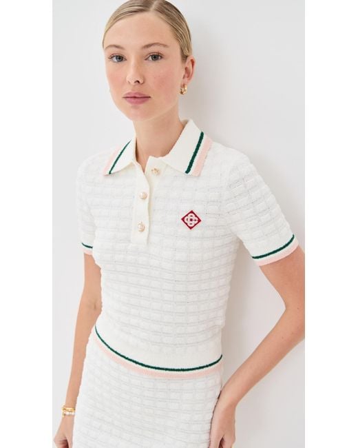 Casablanca White Boucle Polo