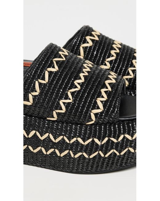 Simon Miller Black Zig Zag Raffia Cloudy Platform Sandals