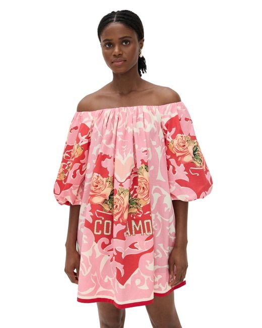 Camilla Pink Off Shoulder Puff Dress