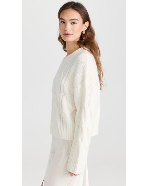 SABLYN White Cable Knit Cashmere Sweater