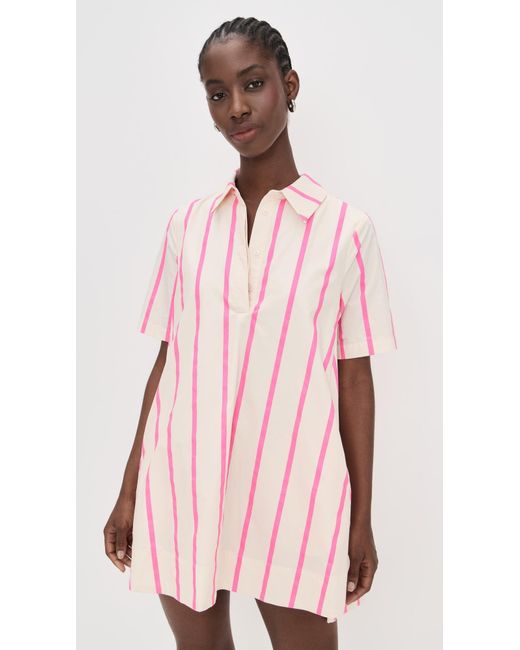 English Factory Pink Striped Caftan Mini Dress