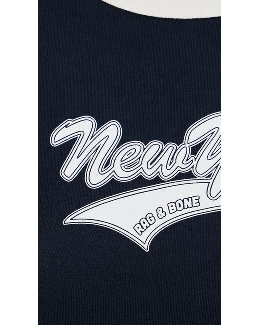 Rag & Bone Blue Ny Mica Ringer Tee
