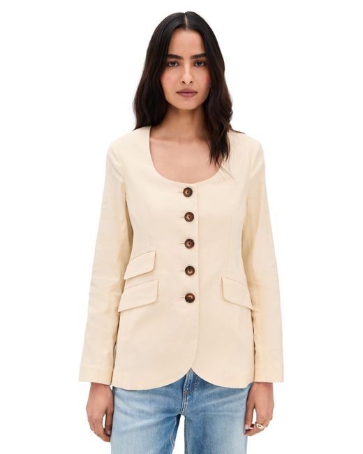 Rag & Bone Natural Roslyn Linen Blazer