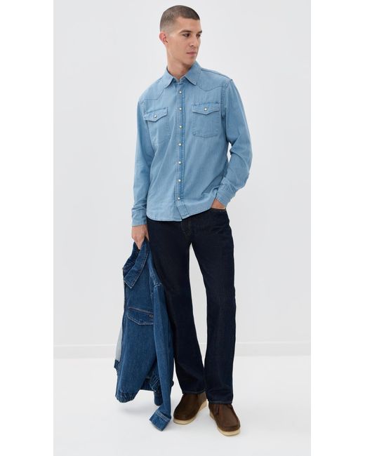 Taylor Stitch Blue The Glacier Selvedge Shirt for men
