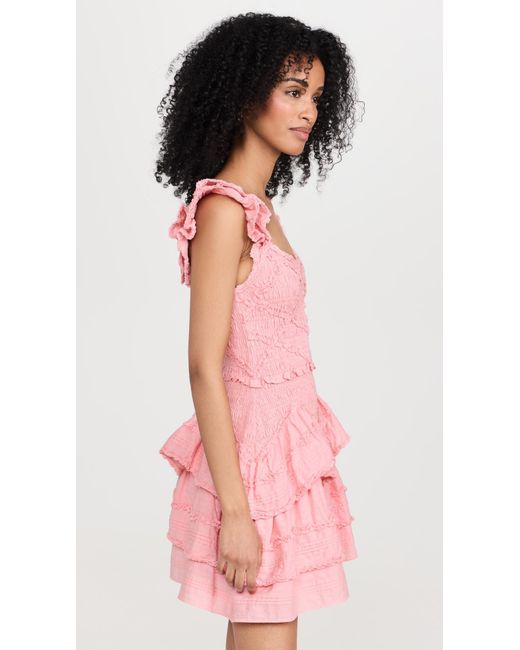 LoveShackFancy Pink Arsinia Dress Bubblegu