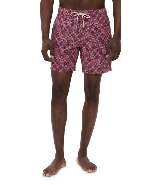 Fair Harbor Red The Bayberry 7 Swim Trunks for men