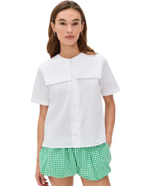 Sandy Liang White Drew Top