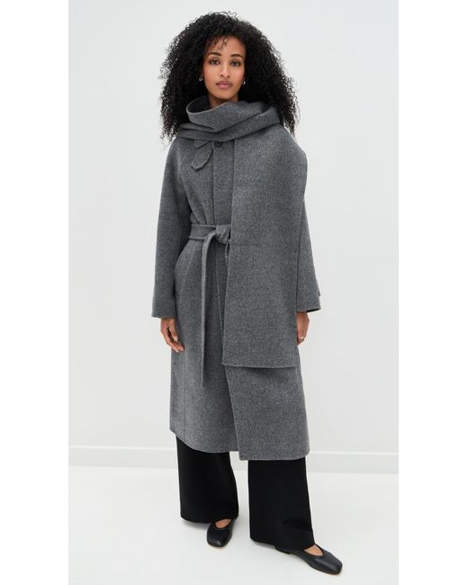 DUNST Muffler Mac Coat in Black | Lyst