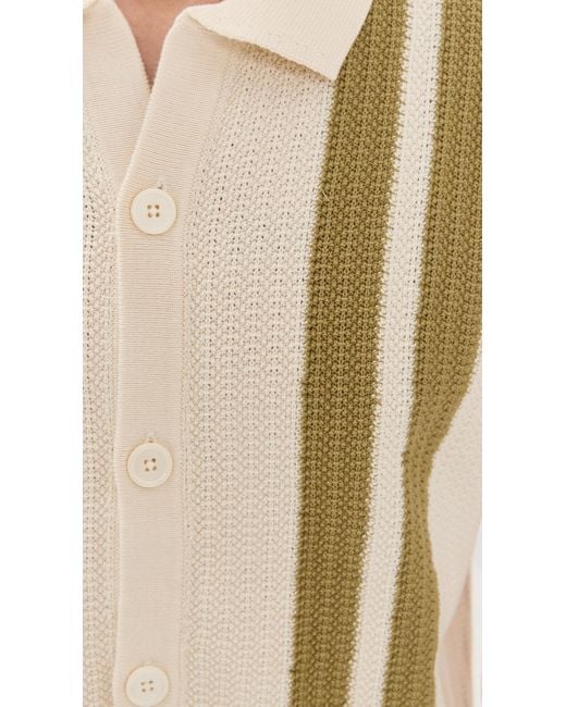 NN07 Natural Ares Knit Button Down Polo for men