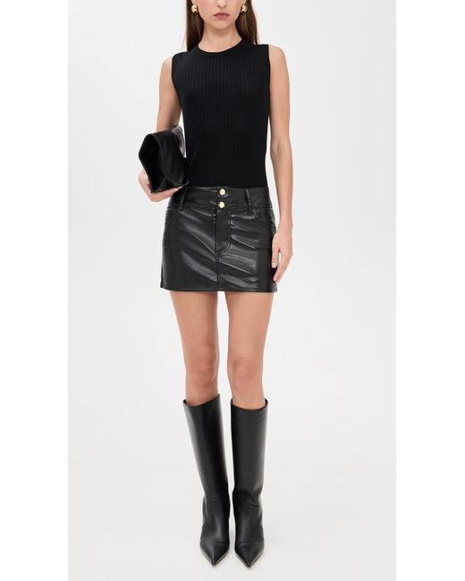 Alice + Olivia Black Laika Vegan Leather Skirt