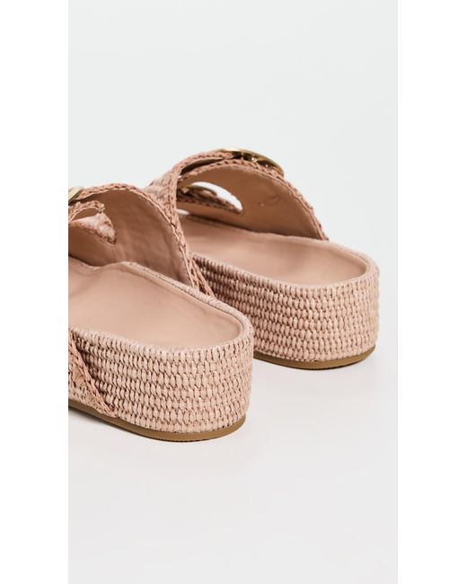 Loeffler Randall Pink Theo Two Band Sandals Wedge Shoes 9.5 B