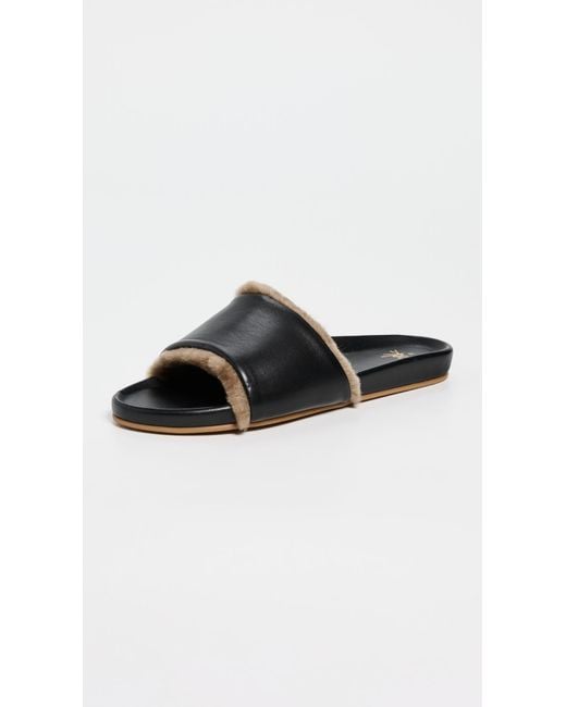 Beek Black Gallito Shearling Sandals
