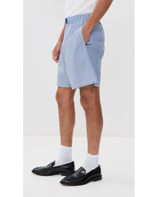 Marni Blue Striped Pull On Shorts 7.75 for men