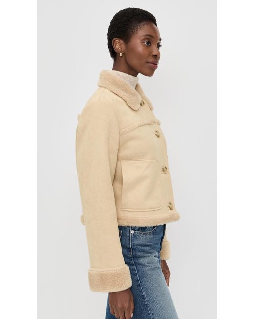 Le Jean Blue Astra Faux Suede Shearling Jacket