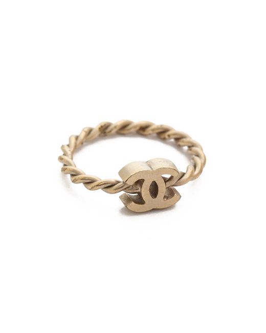 What Goes Around Comes Around Vintage Chanel Rope Twist Ring in Metallic  Lyst