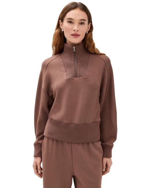 Le Bos Brown Thea Quarter-Zip Pullover