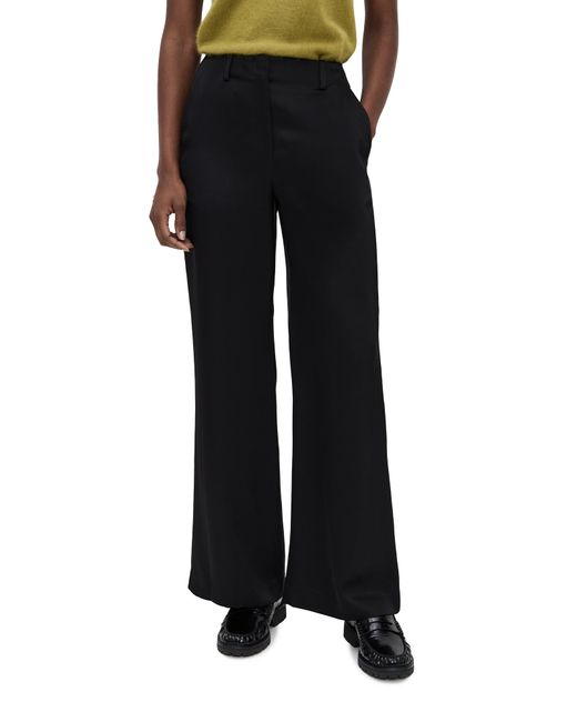 Theory Black Fluid Base Satin Pants