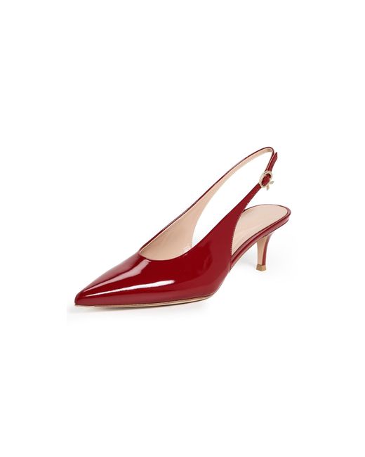 Gianvito Rossi Red Robbie Sling Pumps 55Mm