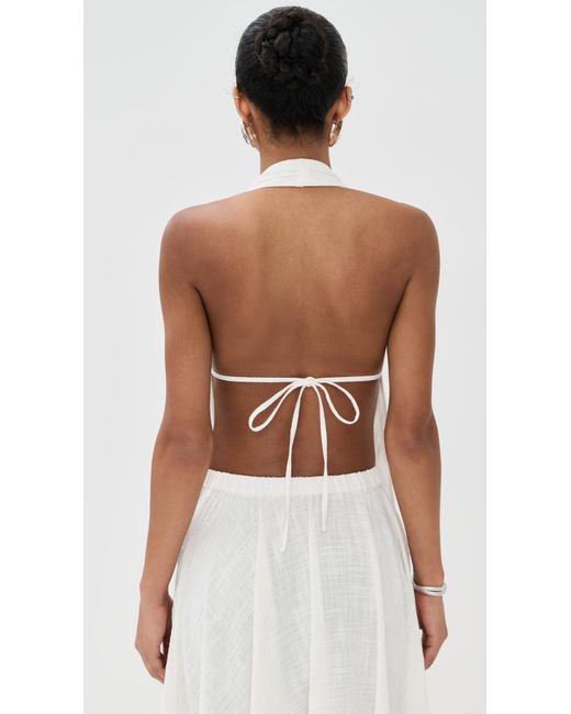 Staud White Flores Top
