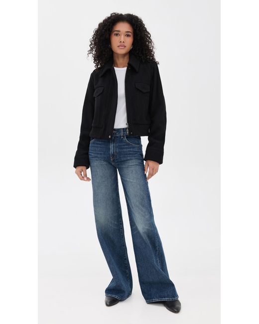 Vince Black Cropped Wool Blend Jacket
