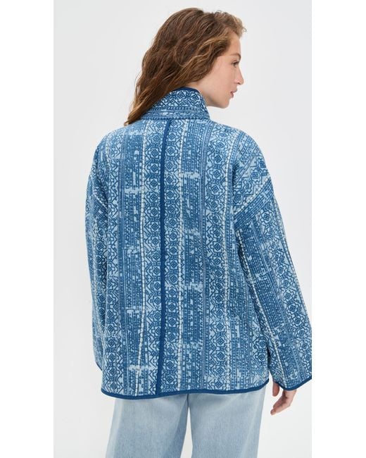Faherty Brand Blue Quilted Patchwork Jacket