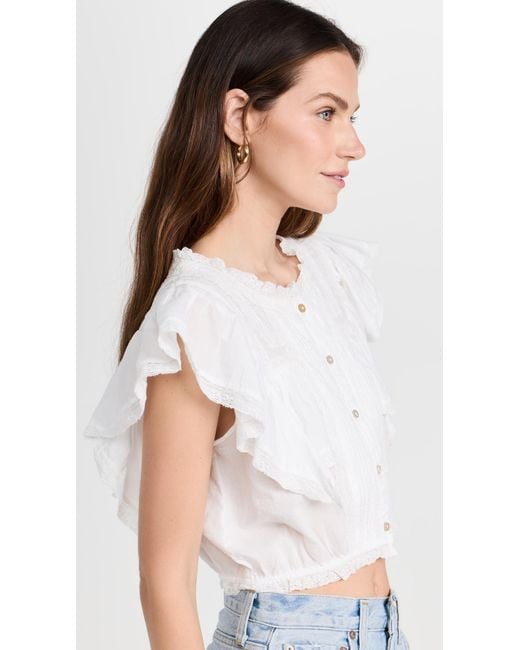 LoveShackFancy White Nora Top