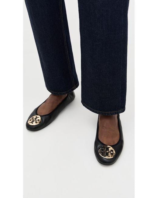 Tory Burch Black Reva Travel Ballet Flats