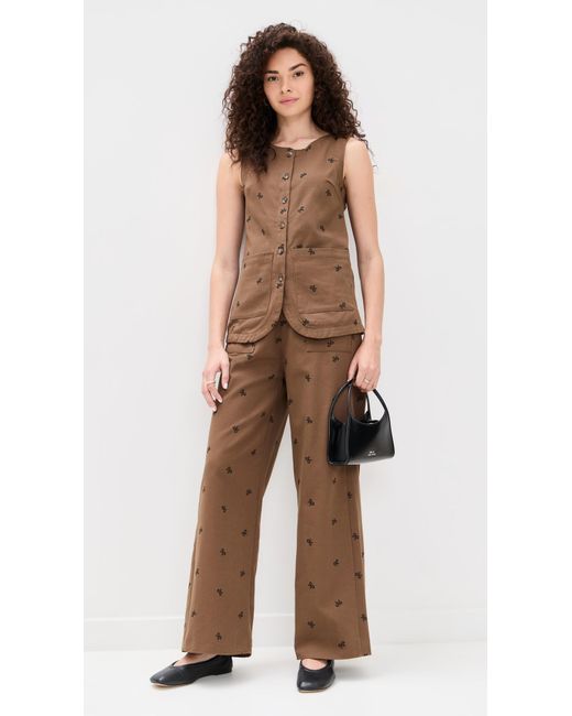 Little Lies Brown Bow Pattern Vest