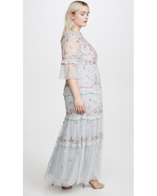 needle and thread meadow sequin gown